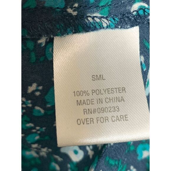 Kirra Women's Sleeveless Ditsy Floral Scoop Neck Sheer Peplum Blue Top Size S - Picture 8 of 8